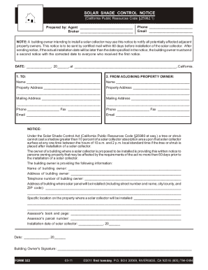 California Solar Shade Control Notice