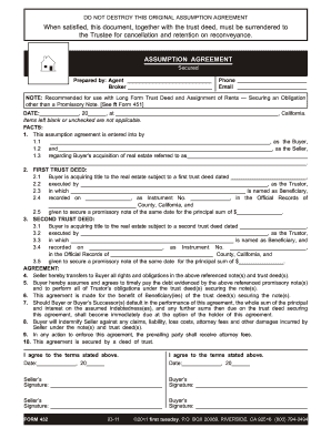 California Real Estate Assumption Agreement