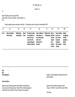 Pension Nomination Form