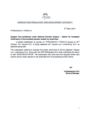 NPS Withdrawal Request Form