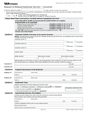 Request to Release/Substitute Security Authority Form