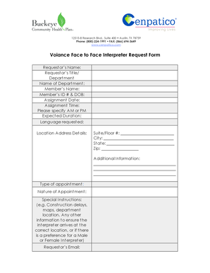 Voiance Face to Face Interpreter Request Form