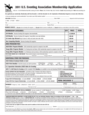 2011 USEA Membership Application