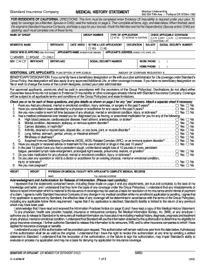 Medical History Statement Form
