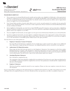 Standard Insurance Accelerated Benefit Claim Form