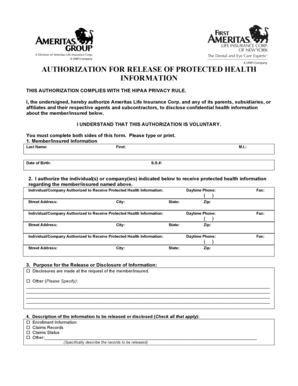 Authorization for Release of Protected Health Information