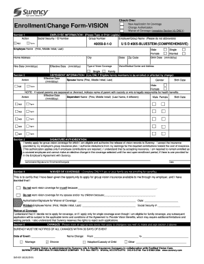 Vision Coverage Enrollment/Change Form