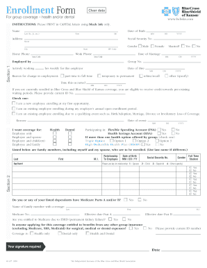 Blue Cross and Blue Shield of Kansas Enrollment Form