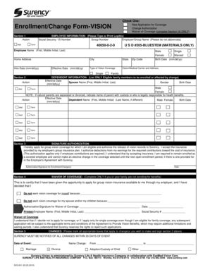 Vision Coverage Enrollment/Change Form