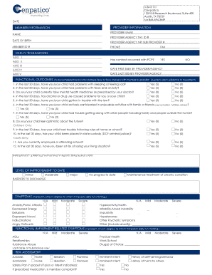 Behavioral Health Outpatient Services Authorization Form