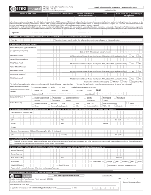 IDBI Debt Opportunities Fund Application Form