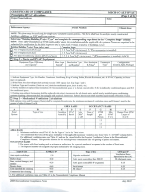 Certificate of Compliance MECH-1C-ALT-HVAC