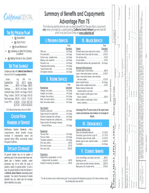 California Dental Network Advantage Plan 75
