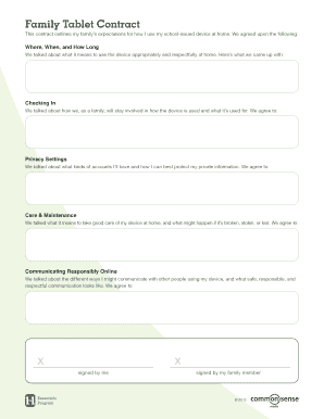 Family Tablet Contract