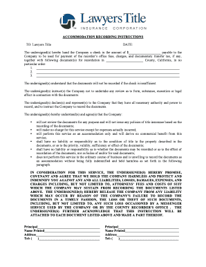 Accommodation Recording Instructions