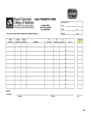 cash transfer form