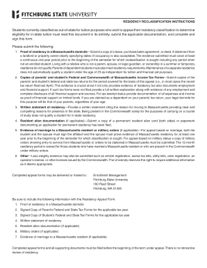 Residency Reclassification Form
