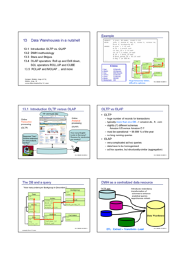 Example 13 Data Warehouses in a nutshell 13 - inf fu-berlin