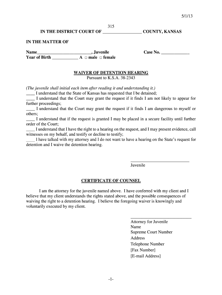 ks waiver detention hearing Preview on Page 1