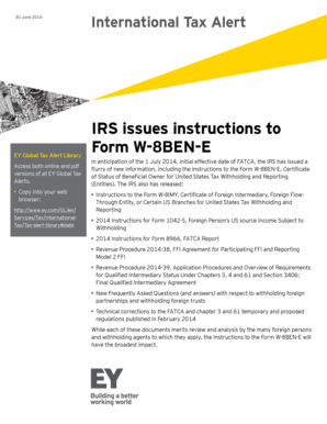 IRS Form W-8BEN-E Instructions