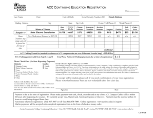 Austin Community College Continuing Education Registration Form