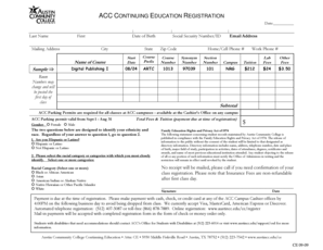 ACC Continuing Education Registration Form