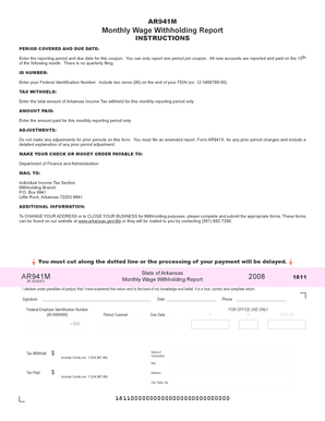 Arkansas Monthly Wage Withholding Report
