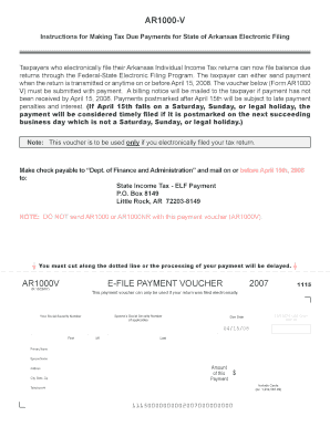 Arkansas E-File Payment Voucher
