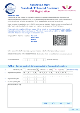 AccessNI Standard/Enhanced Disclosure Application Form