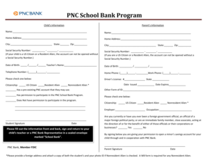PNC School Bank Program Application
