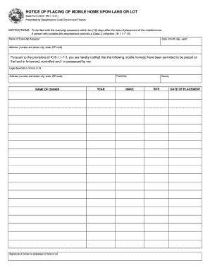 Indiana Mobile Home Placement Notice