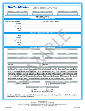 Used Deluxe Coverage Vehicle Service Contract