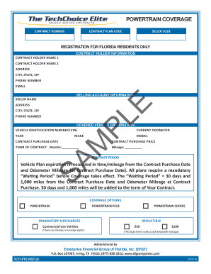 Florida Powertrain Coverage Contract