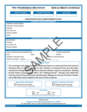 Florida Vehicle Service Contract