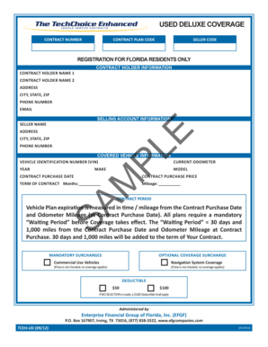 Florida Vehicle Service Contract