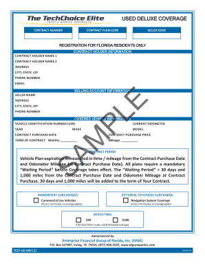 Florida Vehicle Service Contract