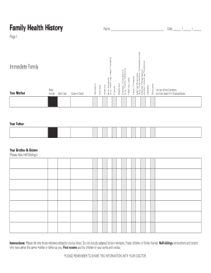 Family Health History Form