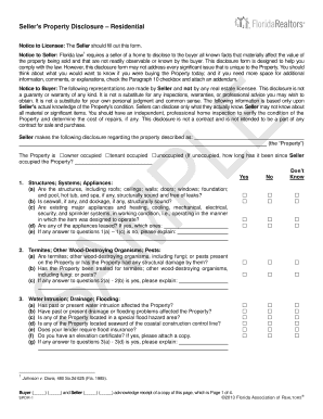Seller’s Property Disclosure – Residential