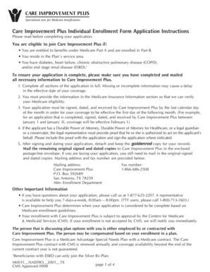 Care Improvement Plus Medicare Enrollment Form