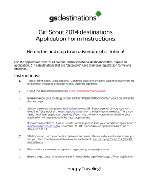 Girl Scout Application Form