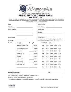 Prescription Order Form