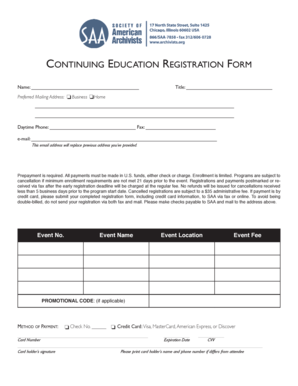 School guardianship forms - PDF registration form - Society of American Archivists - files archivists