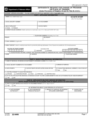 Dependents' Request for Change of Program or Place of Training
