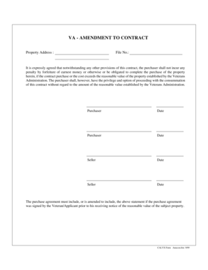 VA Amendment to Contract
