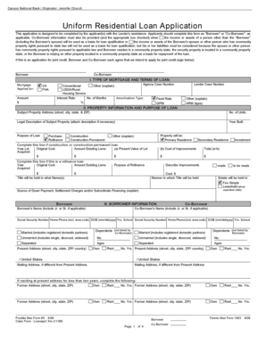 Uniform Residential Loan Application