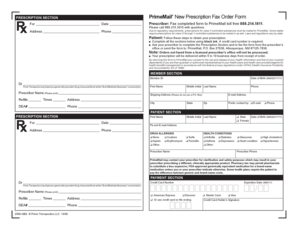 PrimeMail New Prescription Fax Order Form