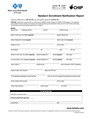 Newborn Enrollment Notification Report