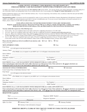 Cook County Attorney Code Request Form