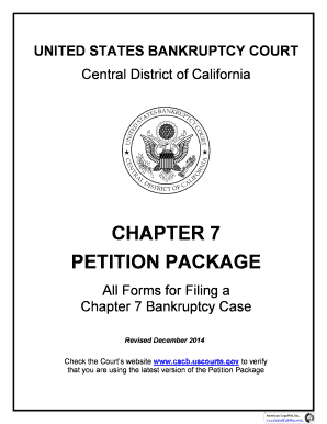 Chapter 7 Bankruptcy Petition Package