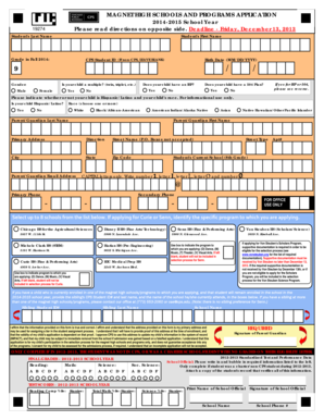 Magnet High Schools Application Form